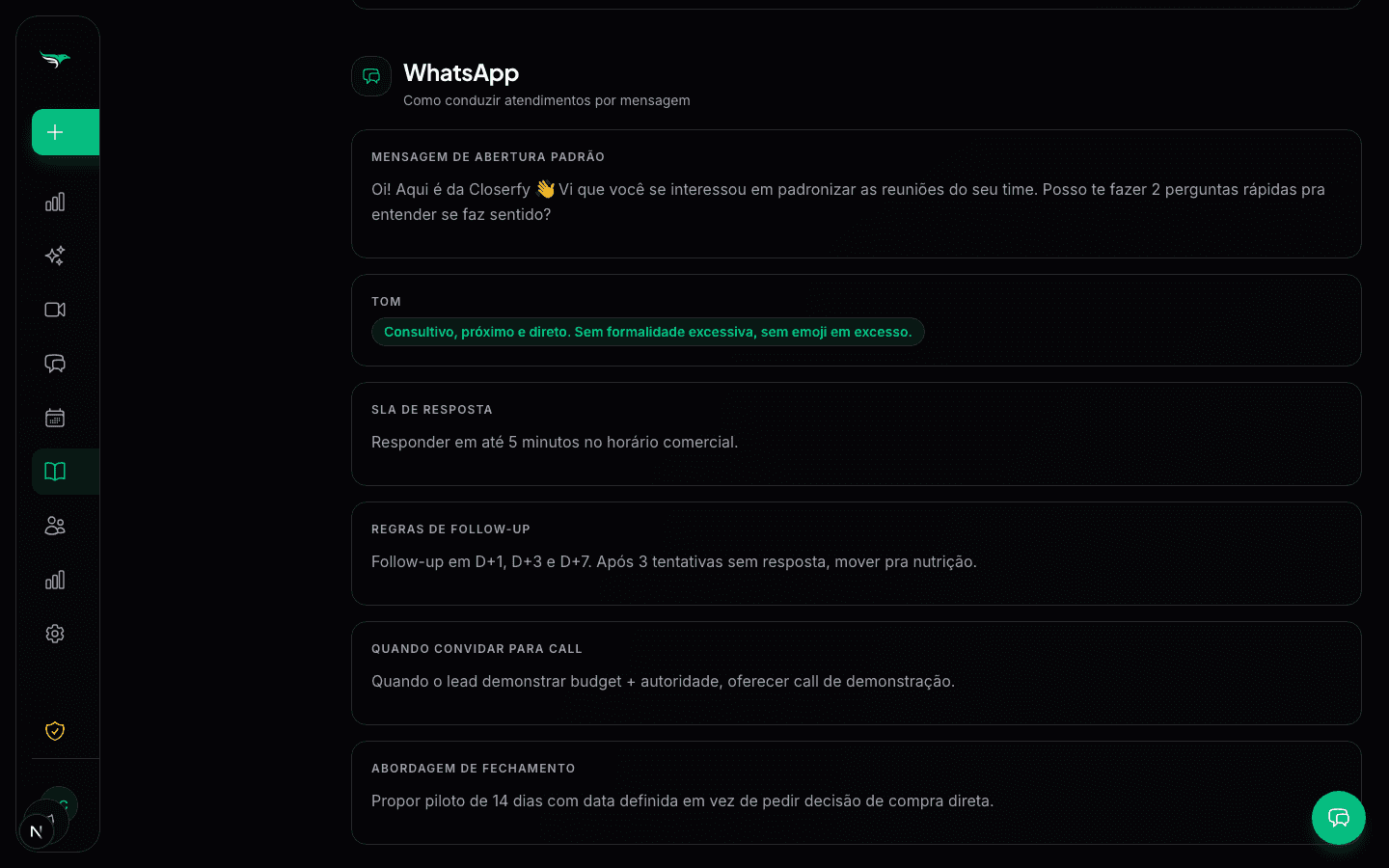 Playbook de Vendas com IA — Objeções, respostas e regras de atendimento por WhatsApp — tudo em um só lugar.